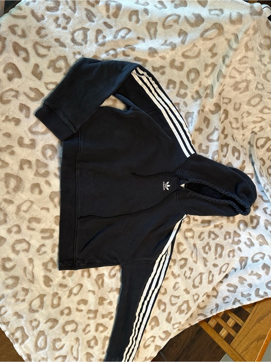 adidas Other - Girls adidas Black Hoodie with White Trefoil Logo